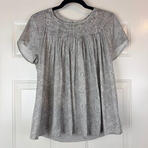 Dolan Anthropologie grey Pilar snake print pleated top size Small